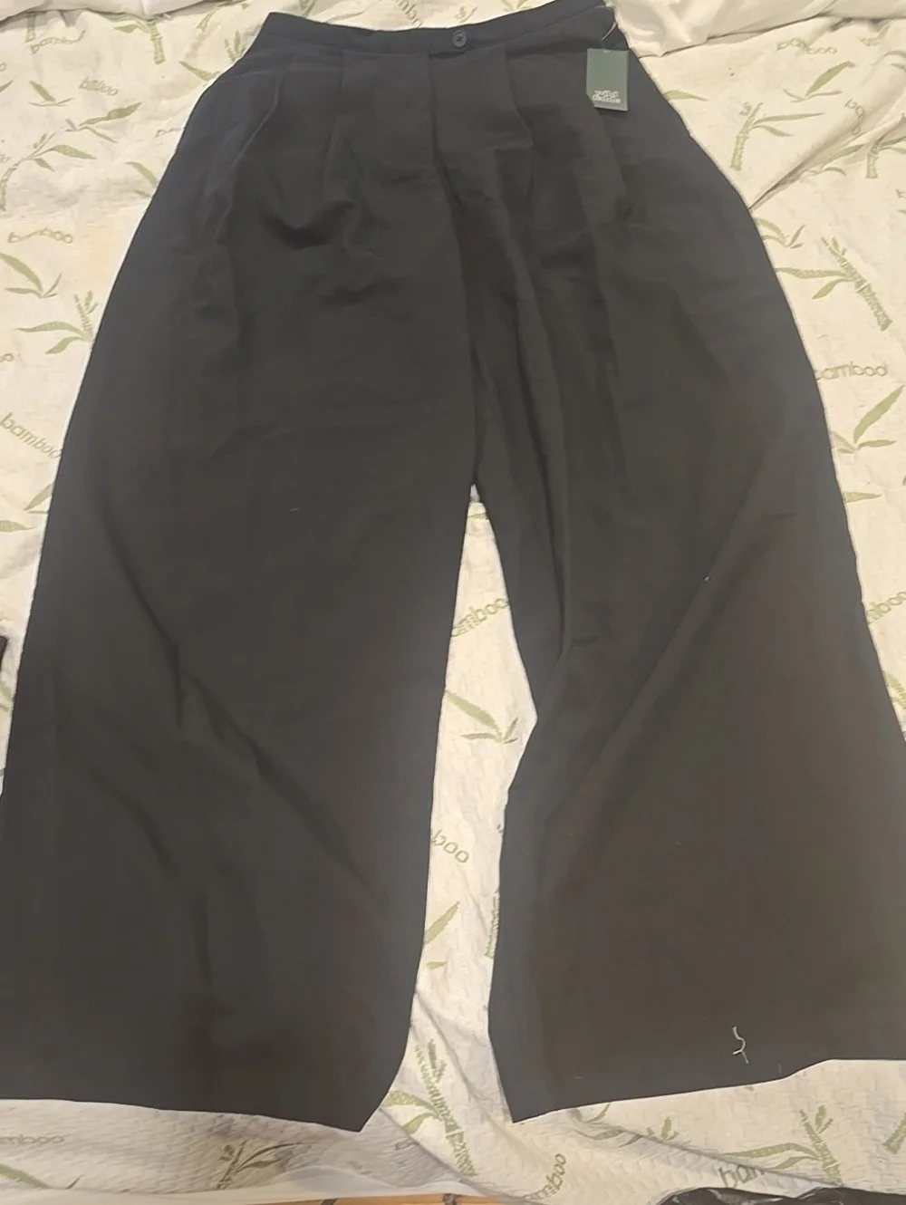 New Black Wide-Leg Dress Pants
